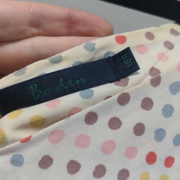 Boden Womens Sleeveless Polka Dot A-Line Dress Size 18R Retro Rainbow Casual - Picture 6 of 12